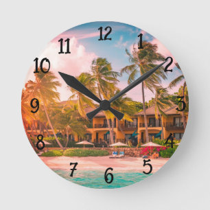 Rund Acryl-Tropenwanduhr Runde Wanduhr