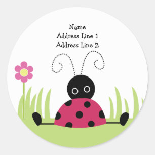RUND ADDRESS LABELS Little Ladybug Runder Aufkleber