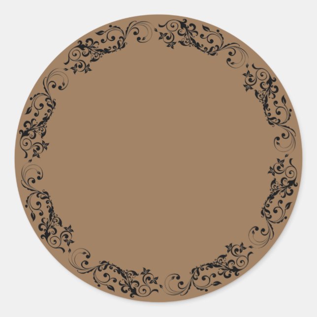 Rund-Aufkleber für elegante Blanken Runder Aufkleber (Vorderseite)