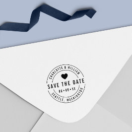Rund Bold Heart Save the Date Permastempel