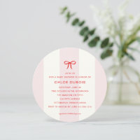 Rund Coquette-Bogen-Rosa-gestreifte Babyparty