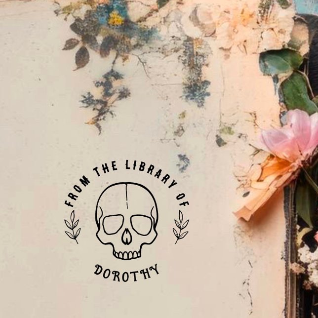 Rund Gothic Skull Custom Book Gummistempel (Von Creator hochgeladen)