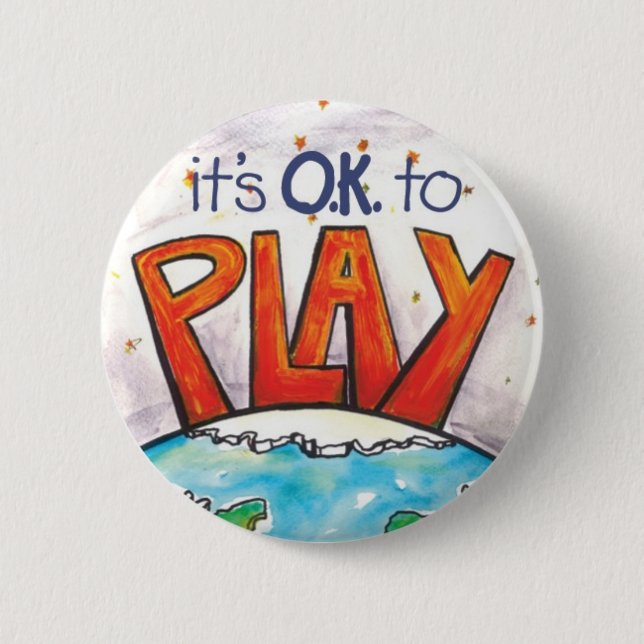 Rund ist es OKAY, Aufkleber zu spielen Button (Vorderseite)
