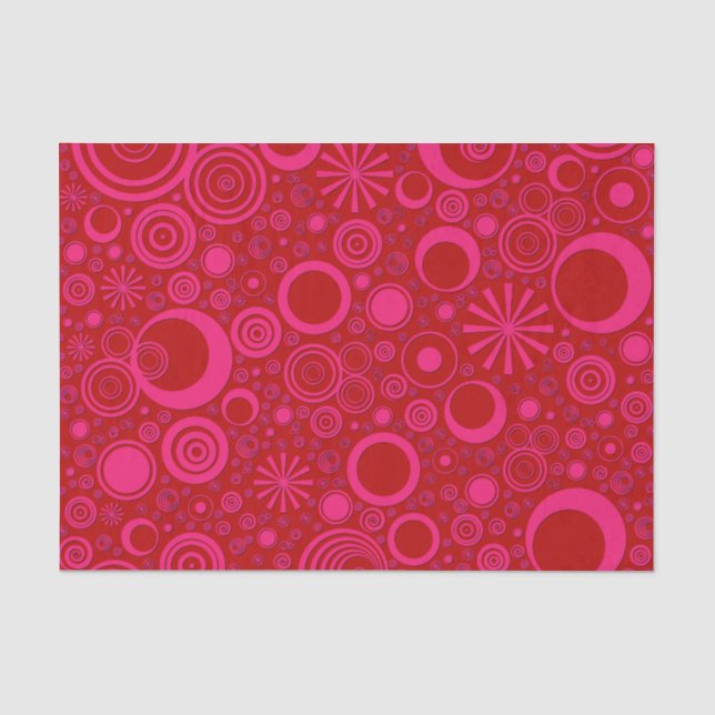 Rund-Pink-Rot-GEWEBE-FEHLERPAPIER Seidenpapier (Vorderseite)