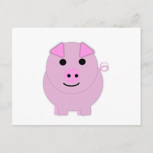 Rund-Pink-Schwein Postkarte