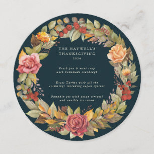 Rund/Platz Autumnal Kerker Erntedank Abendessen Menükarte