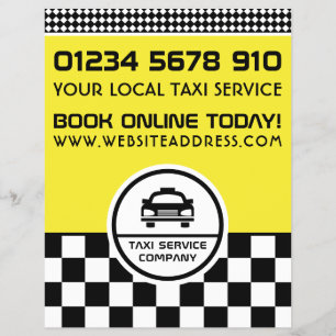 Rund um das Black Taxi Logo mit Preisliste Flyer