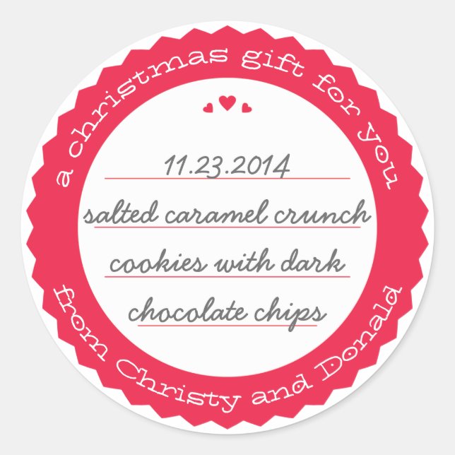 Rund um das Geschenkpapier gebackene Ware Runder Aufkleber (Vorderseite)