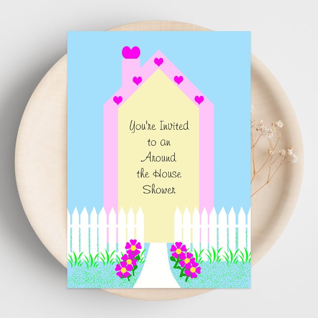 Rund um das Haus Einladung zur Brautdusche — Haus (Von Creator hochgeladen)
