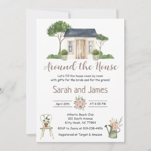 Rund um das Haus Paare Bridal Dusche Einladung