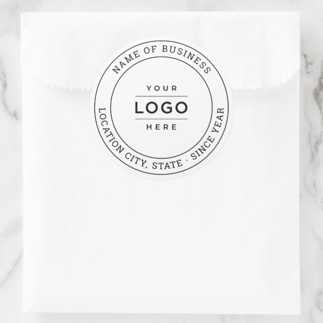 Rund um das Logo für das White Custom Business Runder Aufkleber (Tasche)