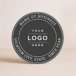 Rund um das Logo für "Schwarze Unternehmen" Getränkeuntersetzer<br><div class="desc">Ein beruflicher, individueller Untersetzer für Ihr Unternehmen mit Ihrem Logo-Design, gerahmt durch den Namen des Unternehmens mit Standort und Jahr etabliert. Andere Formulierungen wie ein Slogan oder eine Website könnten ebenfalls aufgenommen werden. Unter Anpassen / Weitere Anpassen können Sie die Kurve des runden Textes und die Schwarz-Weiß-Farben anpassen. Bitte kontaktieren...</div>