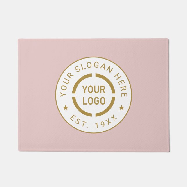 Rund um das Rosa Logo - Geschäft mit der Marke Doo Fußmatte (Vorderseite)