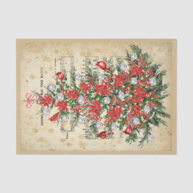 Rund um das Weihnachtsbaumzettel Seidenpapier (Vorderseite)
