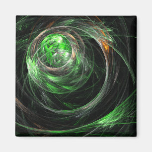 Rund um das World Green Abstrakt Art Square Magnet