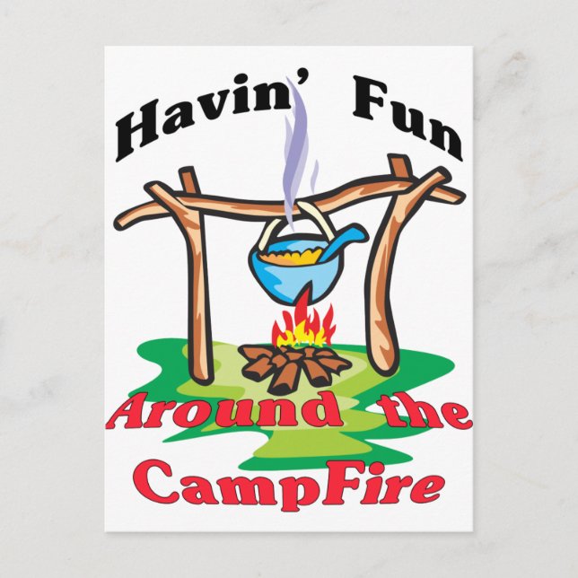 Rund um den Campfire Postkarte (Vorderseite)