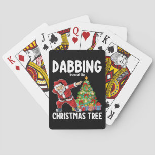 Rund um den Weihnachtsbaum Santa Holiday tanzen Spielkarten