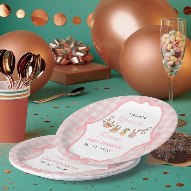 Rund um die Stadt Pink-Babydusche Sprinkle Pappteller (Multi)