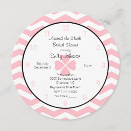 Rund um die Uhr Brautdusche Einladung in Rosa