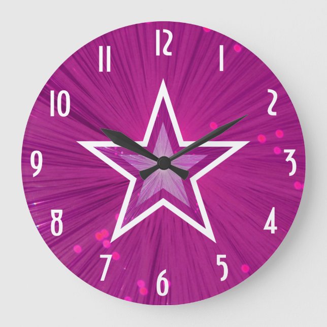 Rund um die Uhr "Zahlen" des rosa Sterns (Vorderseite)