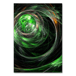 Rund um die World Green Abstrakt Art Table Card Tischnummer