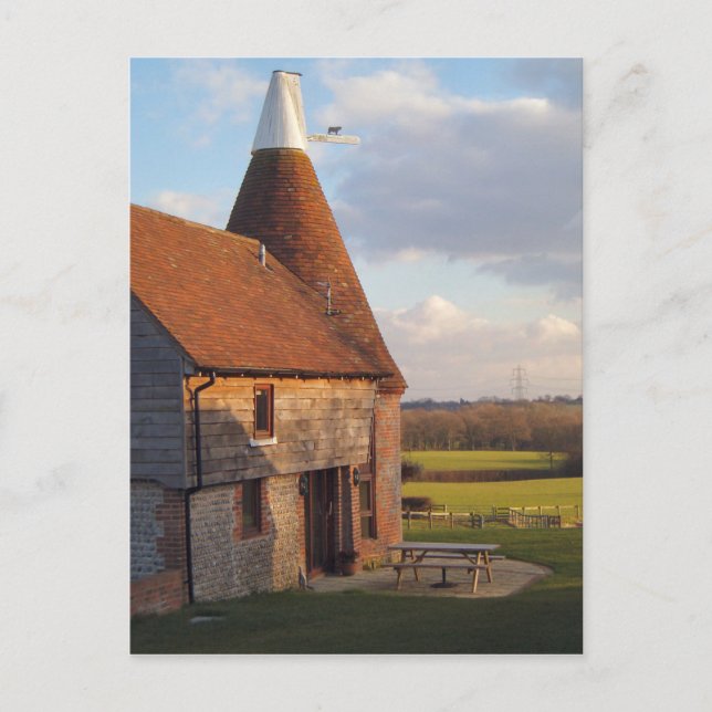 Rund um Großbritannien,    Kentish Oast House Postkarte (Vorderseite)