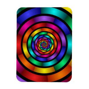 Rund und psychedelische farbenfrohe moderne Frakta Magnet