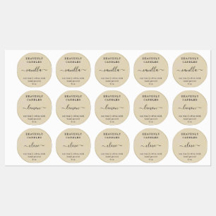 Rund — VOLL EDITABLE-Candle-Aufkleber Etiketten