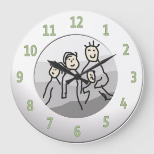 Rund weißes Gerahmtes Foto personalisieren Große Wanduhr