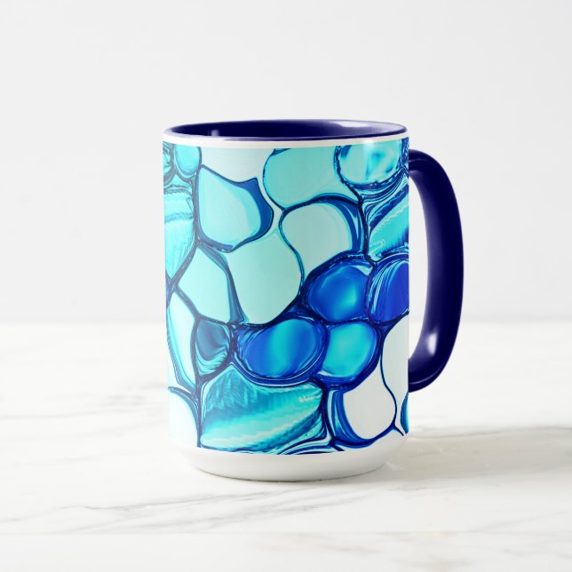 Rund wie Steine in Aquamarin ähnlichen Tönen Tasse (VorderseiteRechts)