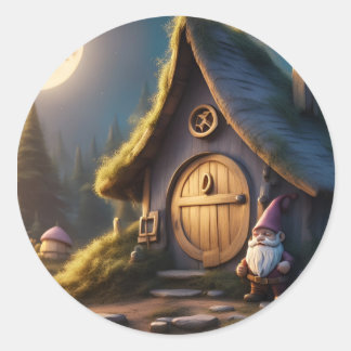 Rundaufkleber 20 schöne Gnome-Waldgestaltung Runder Aufkleber