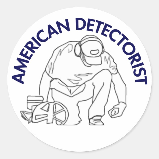 Rundaufkleber für amerikanische Detectoris Runder Aufkleber (Vorderseite)