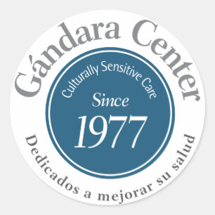 Rundaufkleber für das Logo des Gándara Center Runder Aufkleber