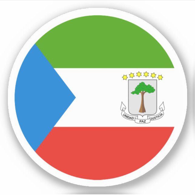 Rundaufkleber für die äquatorische Guinea Aufkleber (Vorderseite)