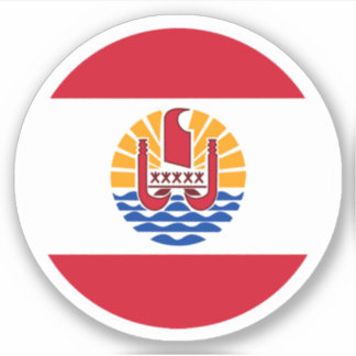 Rundaufkleber für die Flagge Französisch-Polynesie Aufkleber