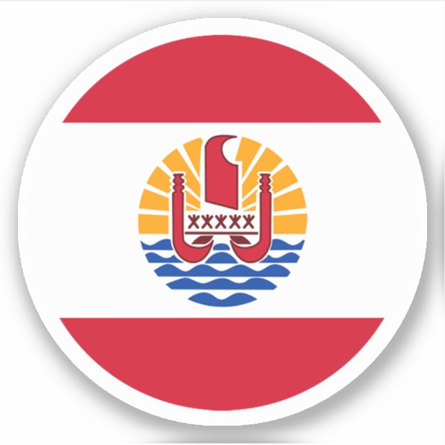 Rundaufkleber für die Flagge Französisch-Polynesie Aufkleber (Vorderseite)