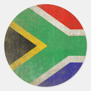 Rundaufkleber mit Cooler Flagge aus Südafrika Runder Aufkleber