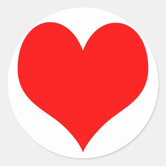 Rundaufkleber mit einem roten Herz in der Mitte Runder Aufkleber (Vorderseite)