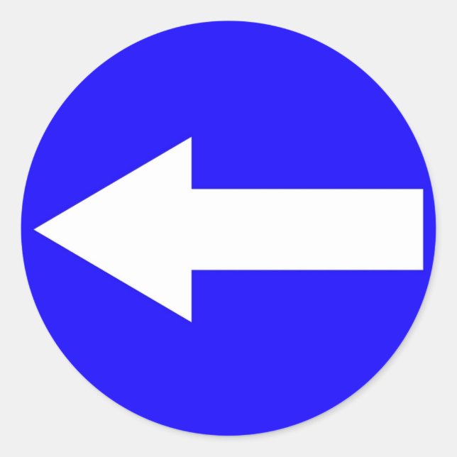 Rundaufkleber mit Pfeil bis links Runder Aufkleber (Vorderseite)