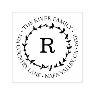 Rundblättrige Grenz-Monogramm Erstellen Sie Ihre e Permastempel
