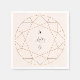 Runddiamant Gem Geometric Monogram Chic Wedding Serviette
