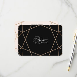 Runddiamant Gemstone Geometric Stylish Wedding RSVP Karte