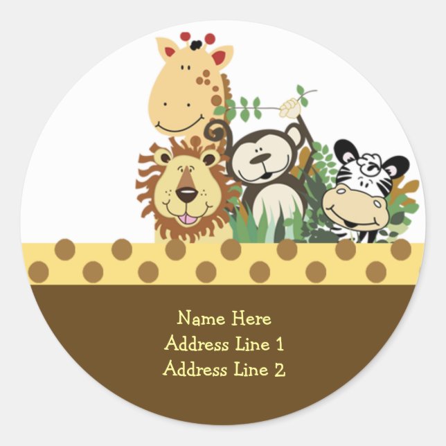 Runde Adressmarken ZOO CREW STICKERS (Vorderseite)