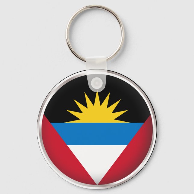 Runde Antigua und Barbuda Schlüsselanhänger (Front)