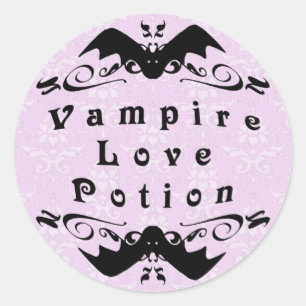 Runde Aufkleber Vampire-Liebe-Trank-Halloweens
