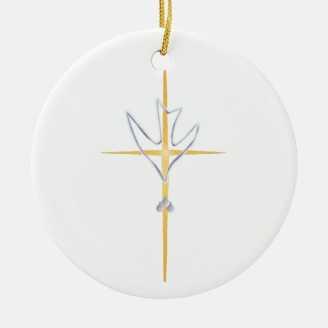 Runde Baptismal Verzierung Keramikornament (Vorne)