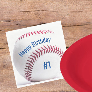 Runde Baseball mit Name und Alter Party Serviette