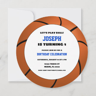 Runde Basketball-Ball zum Geburtstag Einladung