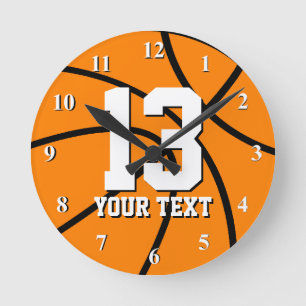 Runde Basketballuhr mit kundenspezifischer Zahl Wanduhr
