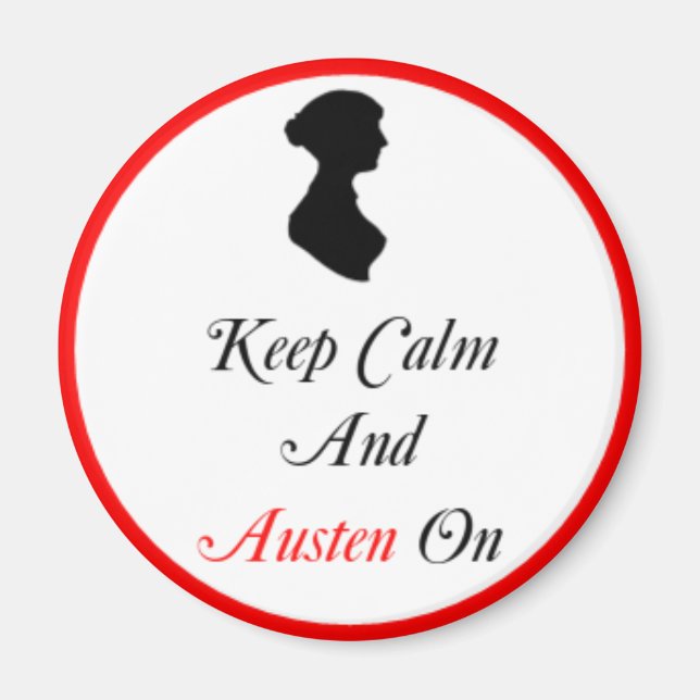 Runde Behalt Ruhe und Austen auf Magnet (Vorne)